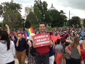 Matthew Ryan outside the Court after the marriage decision.